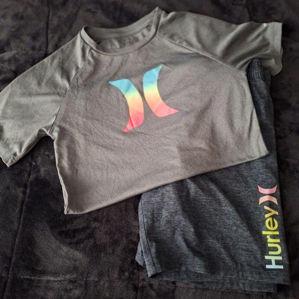 Hurley Boys Swim Trunks & Rash Guard